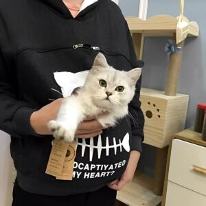 Fluffsy Cat And Dog Pouch Hoodie black