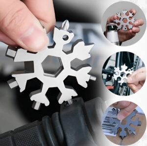 18-in-1 Portable Stainless Steel Snowflake Multi-Tool silver