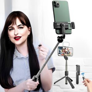 6 in 1 Wireless Bluetooth Selfie Stick With Light and Tripod For iPhone Android and all Phones