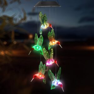 RGB Solar LED Hummingbird Wind Chimes