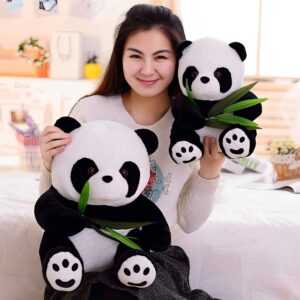 Funny Panda With Bamboo Leaves Plush