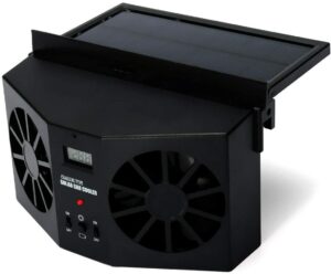 Solar powered car fan black