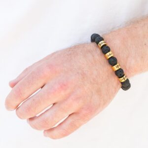 Lava Stone Bracelet with Custom Name Beads