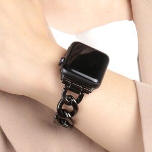 Cuban link apple watch band Black