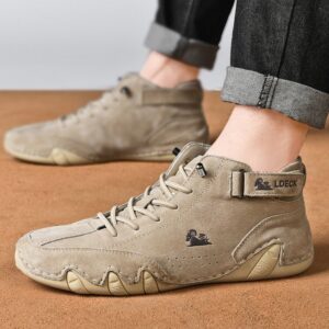 Italian Handmade Suede Velcro High Boots