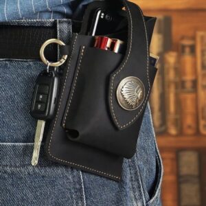 Multifunctional Leather Mobile Phone Bag black