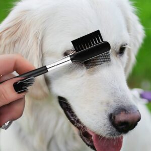 Dog eye comb tear stain eye comb for dogs | eye booger comb brush for dogs