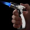 Windproof Straight Torch Blue Flame Lighter - Sliver