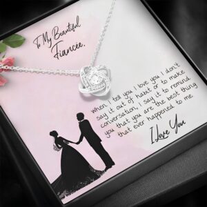 To My Beautiful Fiancee Love Knot Necklace