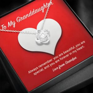 To My Granddaughter From Grandpa Love Knot Necklace