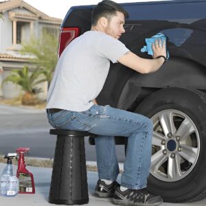 Retractable Folding Stool | Portable Telescopic Stool black