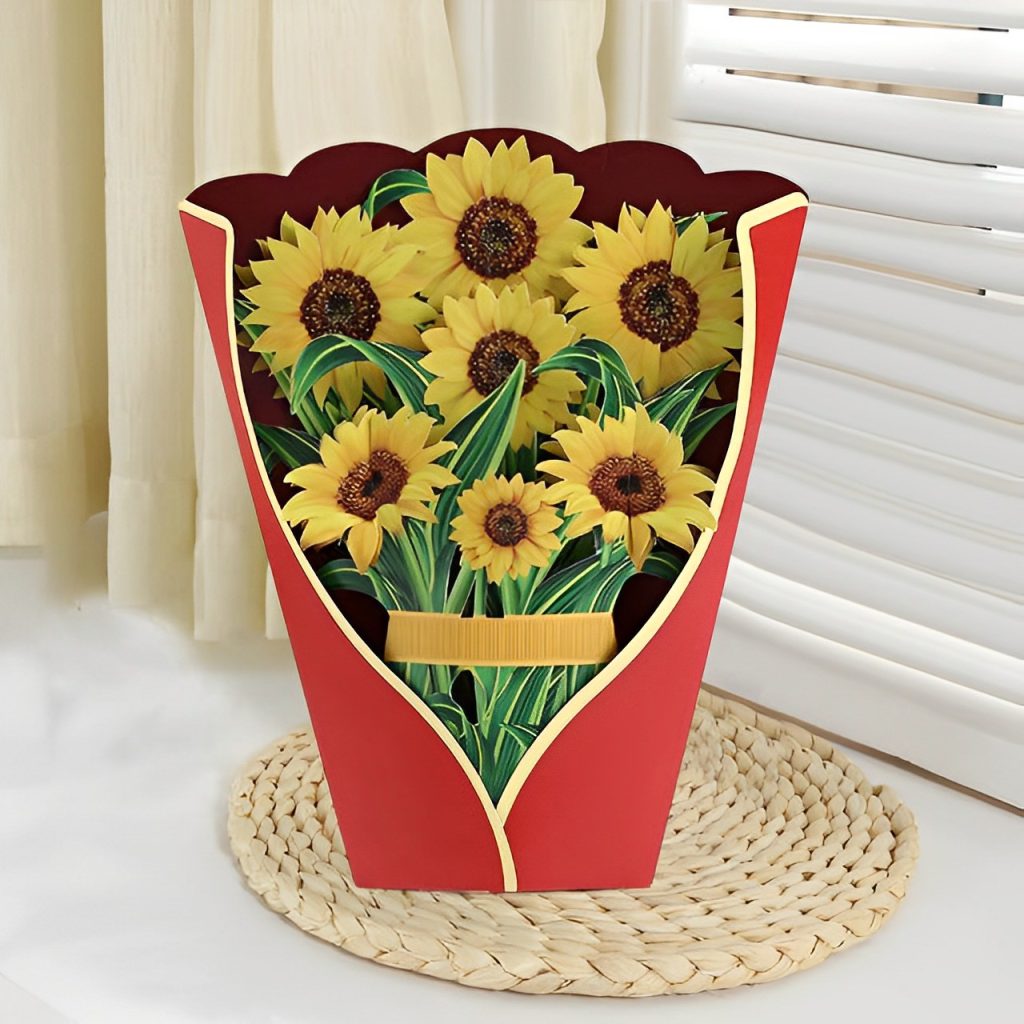 Pop Up Flower Bouquet Greeting Card | Paper Flower Cards - Usamerica.shop