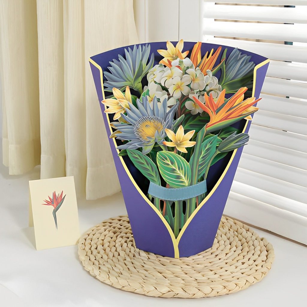 Pop Up Flower Bouquet Greeting Card | Paper Flower Cards - Usamerica.shop