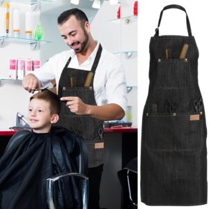 denim barber apron