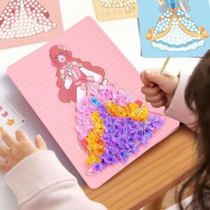Creative Puzzle Puncture Painting | DIY Poking Painting Princess for Kids