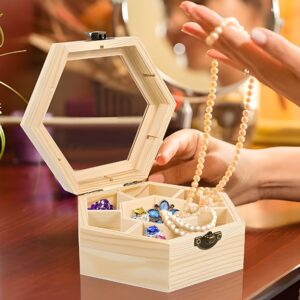 Wooden Hexagon Box | Multi Compartment Hexagonal Wooden Box