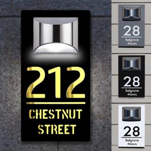 Personalized Solar Modern Door Plaque