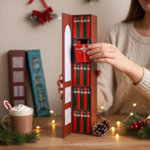 Mini Book Ornament Advent Calendar With 24 Books – Gift For Christmas Halloween Holiday Decoration