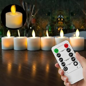 6PCS Moving Flame Candles, Wick Flameless Led Candle, Candles With Wick, Candle Flame, Matchless Timer, Battery Operated Fake Candles With Moving Flame