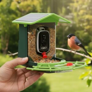 Solar Powered Bird Feeder With Camera – 4MP 2K HD Bird Video Capture, WiFi, Instant Alerts, Solar Panel, Perfect Gift For Birdwatching Enthusiasts!